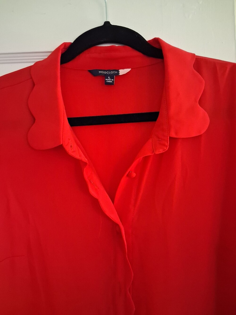 Red Modcloth Blouse - Picture 2 of 2